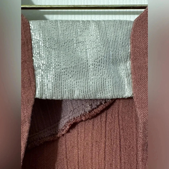 FREE PEOPLE Way of the World Tunic Asymmetrical Berry Tone Stripes LOW T Back M - Picture 5 of 11